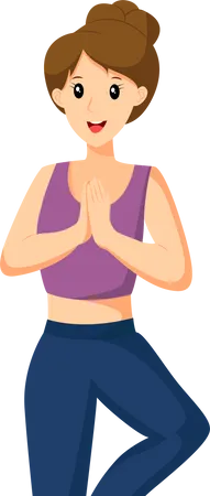 Femme faisant du yoga  Illustration