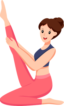 Femme faisant du yoga  Illustration