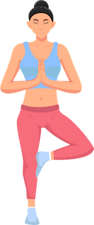 Femme faisant du yoga  Illustration