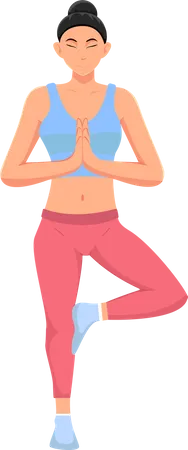 Femme faisant du yoga  Illustration