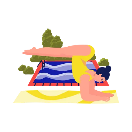 Femme faisant du yoga  Illustration