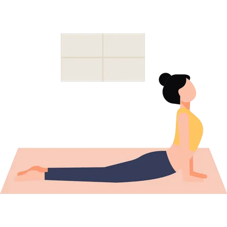 Femme faisant du yoga  Illustration