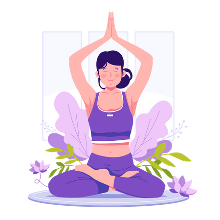 Femme faisant du yoga  Illustration