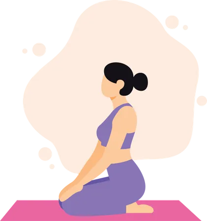 Femme faisant du yoga  Illustration