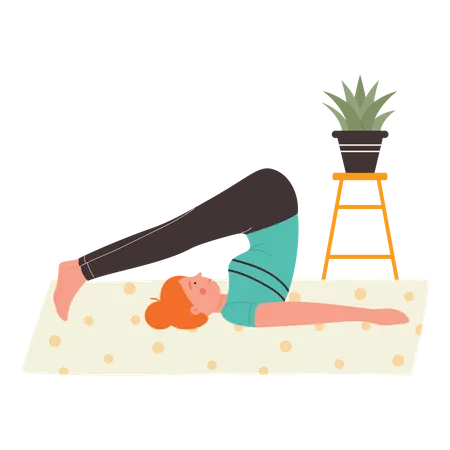 Femme faisant du yoga  Illustration