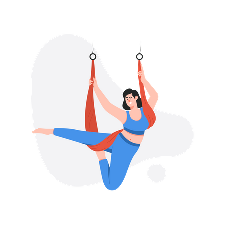 Femme faisant des exercices de ballet de yoga  Illustration