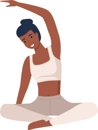 Femme faisant des exercices de yoga  Illustration