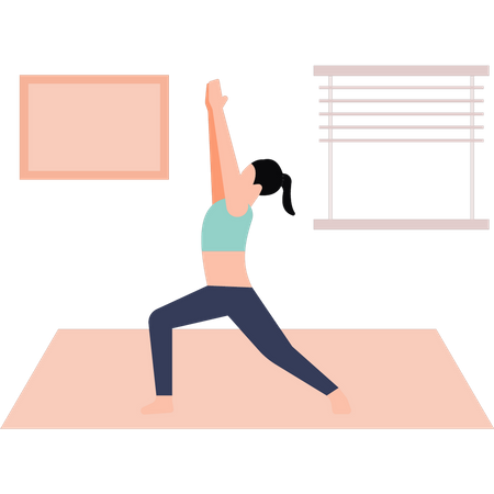 Femme faisant des exercices de yoga  Illustration