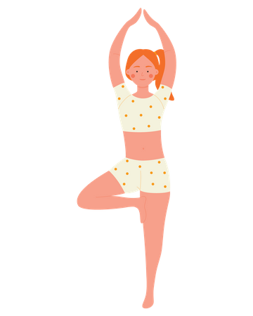 Femme faisant des exercices de yoga  Illustration