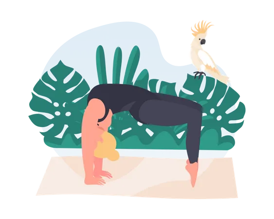 Femme faisant du yoga dvi pada viparita dandasana  Illustration