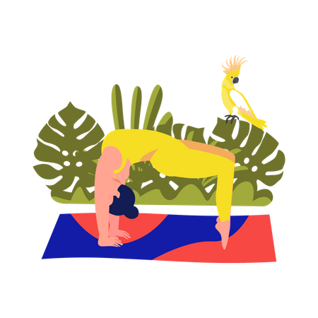 Femme faisant du yoga dvi pada viparita dandasana  Illustration