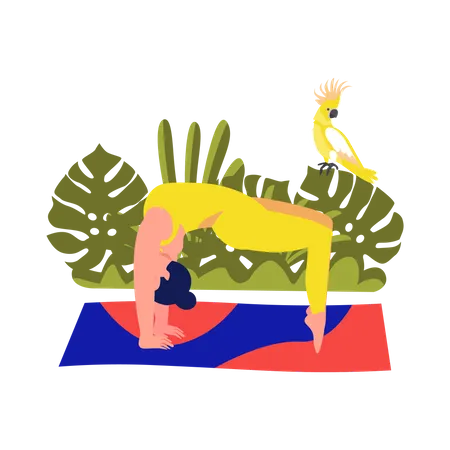 Femme faisant du yoga dvi pada viparita dandasana  Illustration