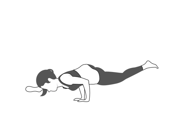 Femme faisant Eka Pada Koundinyasana  Illustration