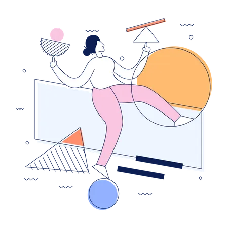 Femme faisant l'équilibre  Illustration