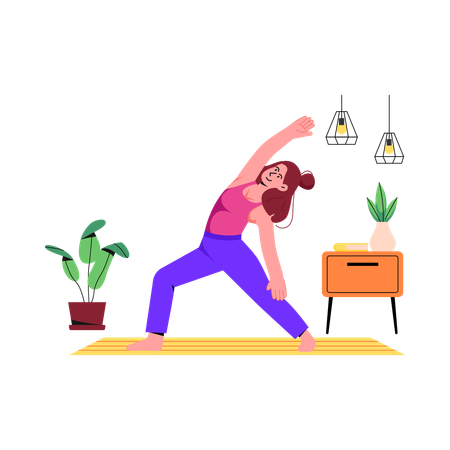 Femme faisant une pose de flexibilité  Illustration