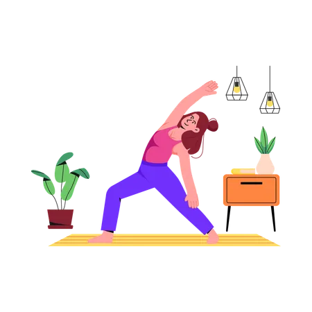 Femme faisant une pose de flexibilité  Illustration