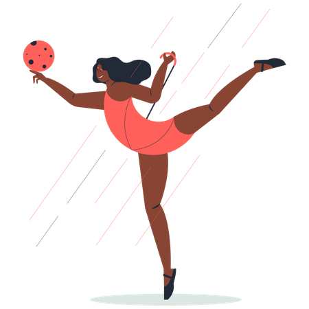 Femme faisant de la danse de gymnastique  Illustration