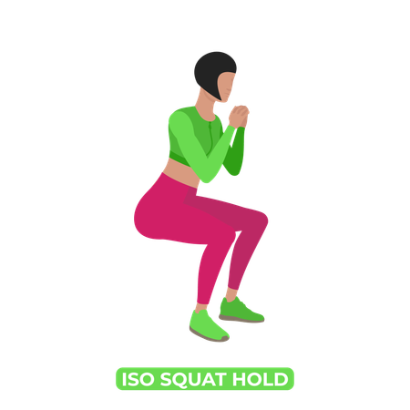 Femme faisant une prise de squat iso  Illustration