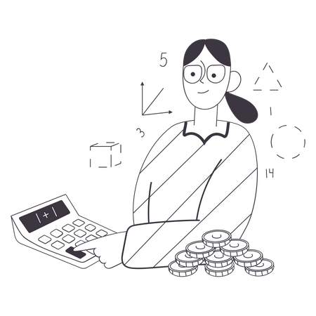 Femme faisant la comptabilité  Illustration
