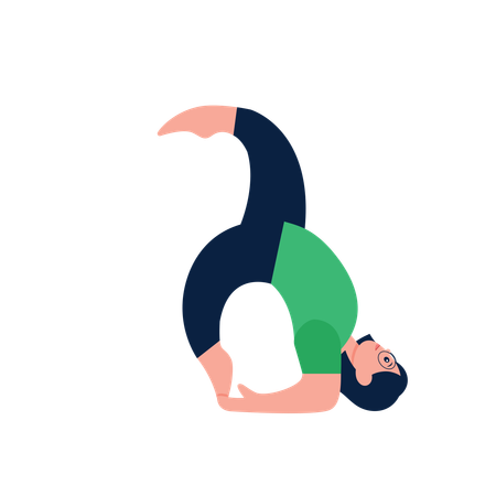Femme faisant la posture du yoga de la roue  Illustration
