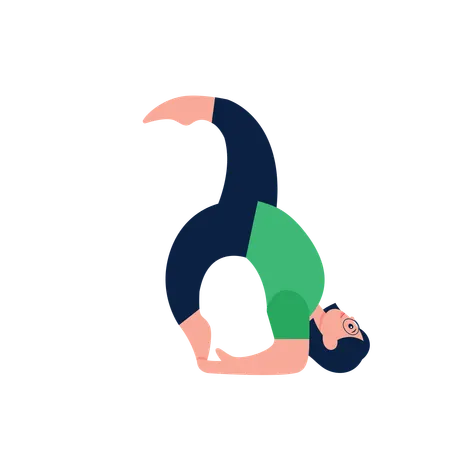 Femme faisant la posture du yoga de la roue  Illustration
