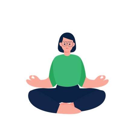 Femme faisant la pose de yoga Lotus  Illustration