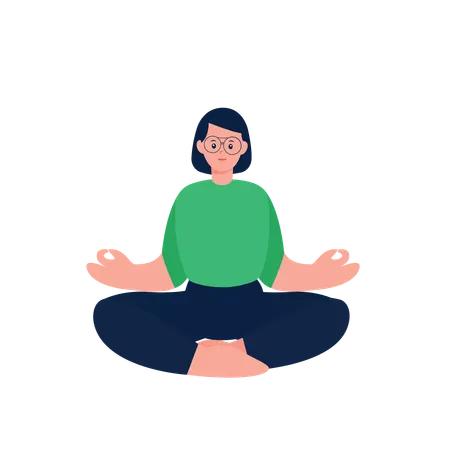 Femme faisant la pose de yoga Lotus  Illustration