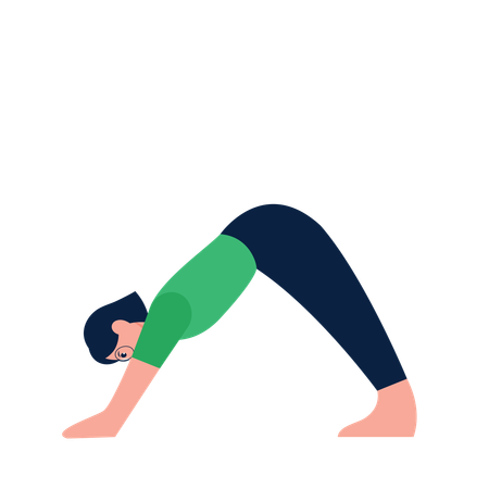 Femme faisant la posture du chien tête en bas  Illustration