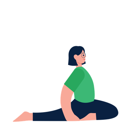 Femme faisant la posture du chien tête en haut  Illustration