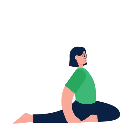 Femme faisant la posture du chien tête en haut  Illustration