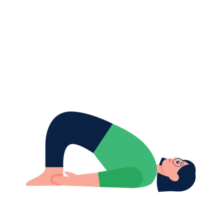 Femme faisant la posture du pont de yoga  Illustration