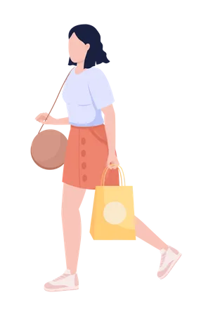 Femme faisant des courses  Illustration