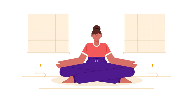 Femme faisant de la méditation  Illustration