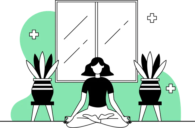 Femme faisant de la méditation  Illustration