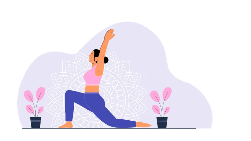 Femme faisant de la méditation le jour du Yoga  Illustration