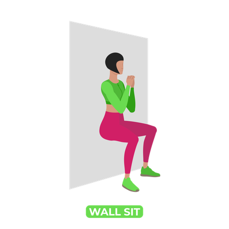 Femme assise au mur  Illustration