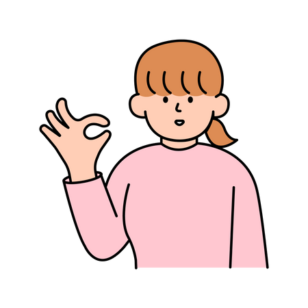 Femme faisant un geste OK  Illustration