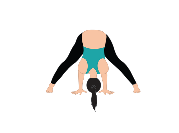 Femme faisant Prasarita Padottanasana  Illustration