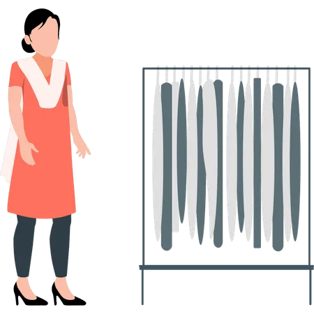 Femme faisant du shopping  Illustration