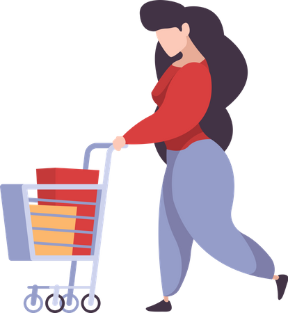 Femme faisant du shopping  Illustration