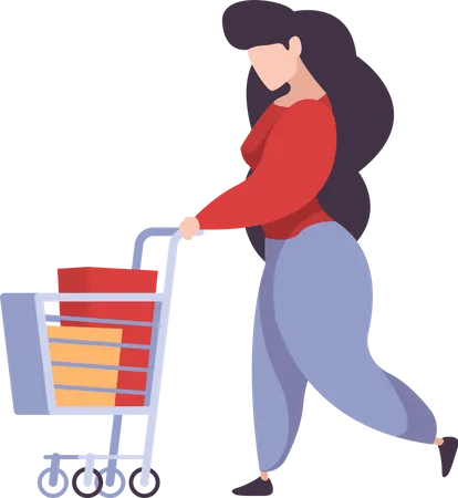 Femme faisant du shopping  Illustration