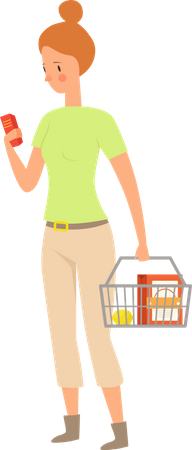 Femme faisant du shopping  Illustration