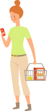 Femme faisant du shopping  Illustration