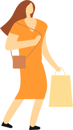 Femme faisant du shopping  Illustration