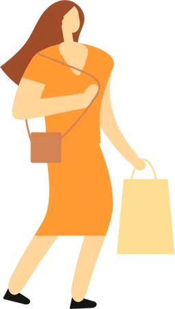 Femme faisant du shopping  Illustration