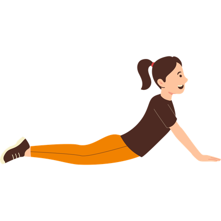 Une femme fait le surya namaskar le matin  Illustration