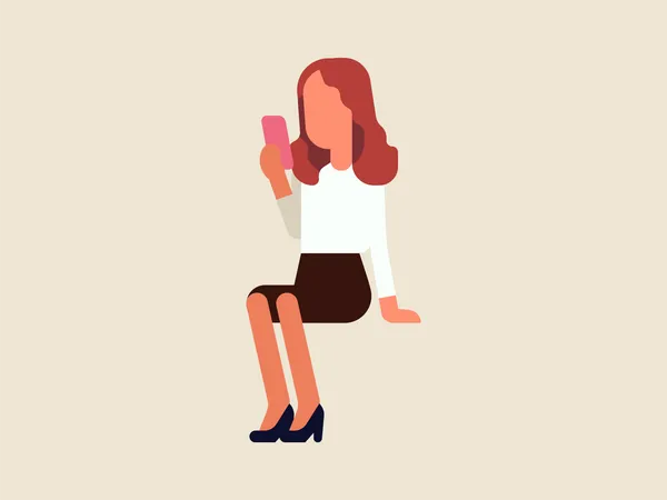 Femme passant un appel vidéo sur son téléphone  Illustration