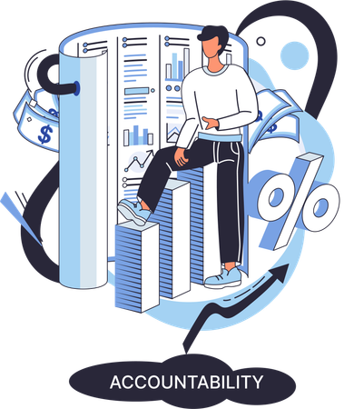 Femme faisant un audit financier  Illustration