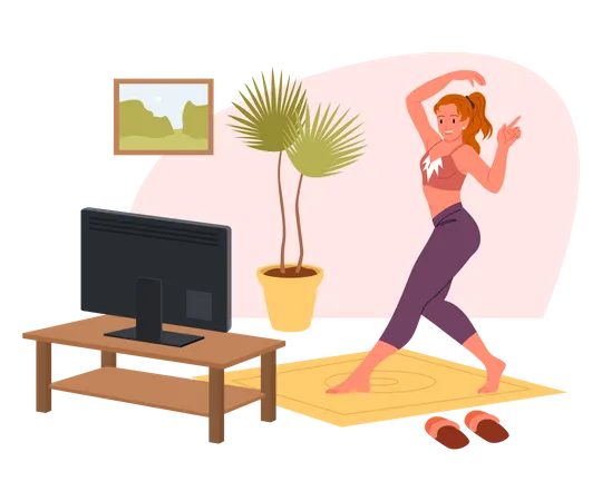 Femme faisant de l'exercice  Illustration