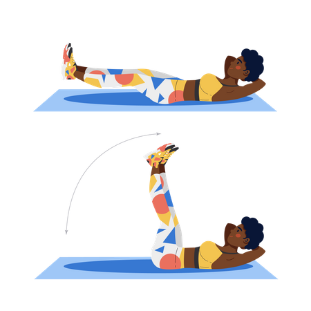 Femme faisant des exercices de jambe  Illustration